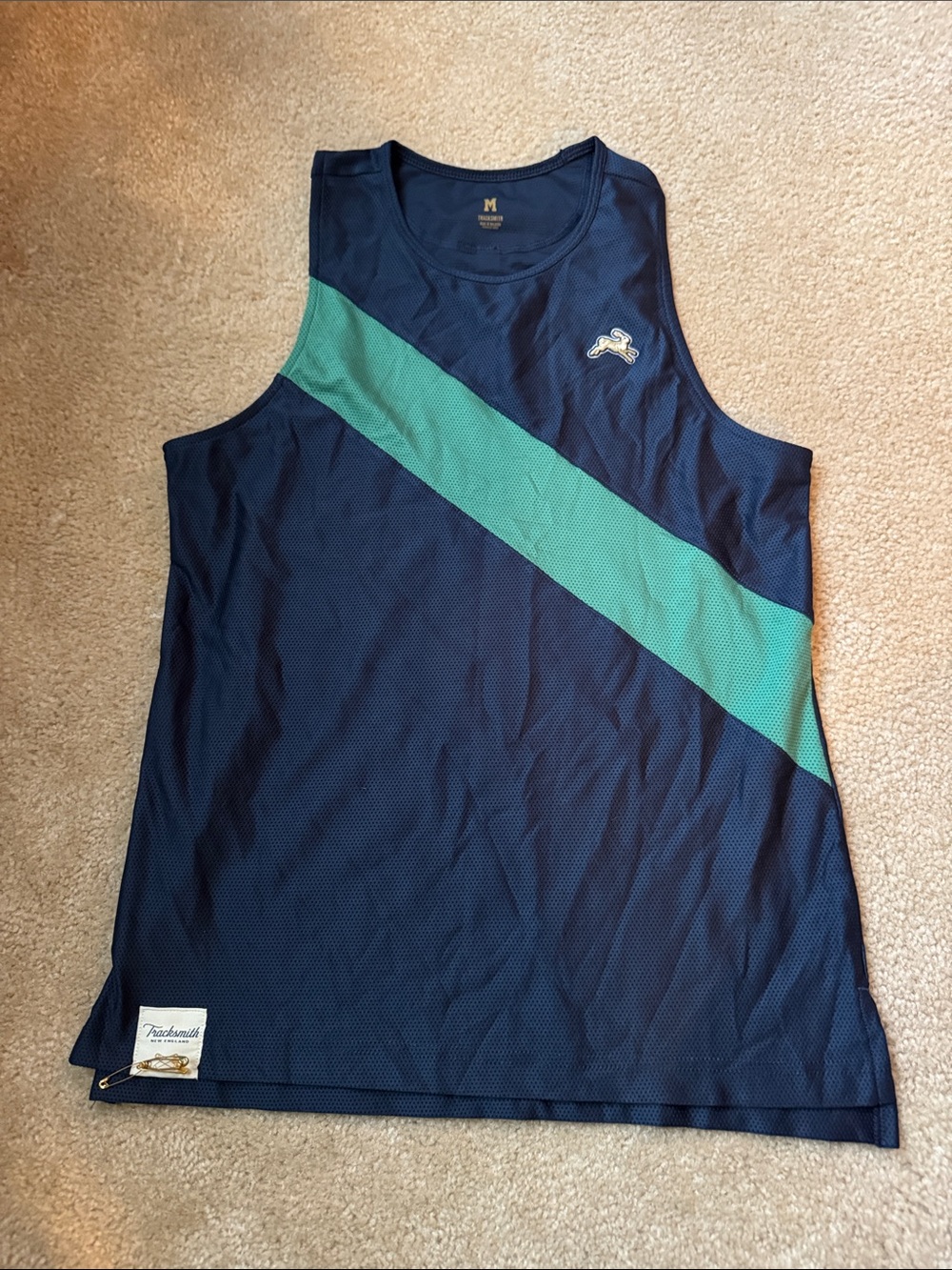 Tracksmith Navy Tank with Teal Van Cortlandt Singlet